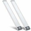 LED Motion Sensor Cabinet Light,Under Counter Closet Lighting,Wireless USB Rechargeable Kitchen Night Lights,Battery Powered Operated Light,54-LED Light for Wardrobe,Closets,Cabinet,Cupboard (2 Pack)