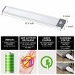LED Motion Sensor Cabinet Light,Under Counter Closet Lighting,Wireless USB Rechargeable Kitchen Night Lights,Battery Powered Operated Light,54-LED Light for Wardrobe,Closets,Cabinet,Cupboard (2 Pack)