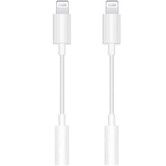 2 Pack Apple MFi Certified Lightning to 3.5 mm Headphone Jack Adapter iPhone Jack Aux Audio Dongle Cable Earphones Converter Compatible with iPhone iPad iPod