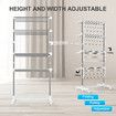 4 Tier Clothes Airer Clothing Drying Rack Cloth Coat Pants Hanger Portable Standing Foldable Laundry Holder Stand with Shelves and Wheels