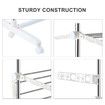 4 Tier Clothes Airer Clothing Drying Rack Cloth Coat Pants Hanger Portable Standing Foldable Laundry Holder Stand with Shelves and Wheels