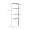 4 Tier Clothes Airer Clothing Drying Rack Cloth Coat Pants Hanger Portable Standing Foldable Laundry Holder Stand with Shelves and Wheels