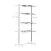 4 Tier Clothes Airer Clothing Drying Rack Cloth Coat Pants Hanger Portable Standing Foldable Laundry Holder Stand with Shelves and Wheels