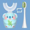 Kids U Shaped Electric Toothbrush with 2 Brush Head Cartoon Koala Auto Sonic Toothbrush for Children Age 2-7 Full Mouth Cleaning