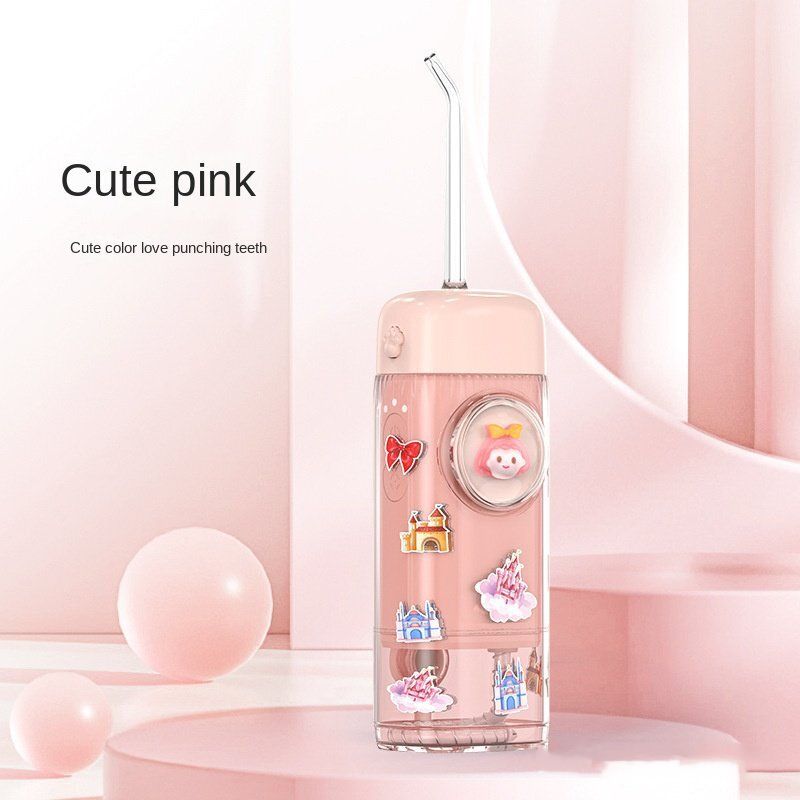 Kid Oral Irrigator Portable Cordless Dental Flosser Teeth Cleaning Oral Care Dental Water Jet Rechargeable Water Flosser(pink)