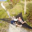 Triangle Hammock, Multi Person Portable Hammock, Outdoor Camping Aerial Hammock 3 Point, for Travel Backyard Garden Camping(black)