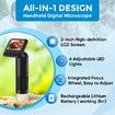 Handheld Digital Microscope 2'LCD Screen Pocket Portable Microscope for Kids with Adjustable Lights Coins USB to PC