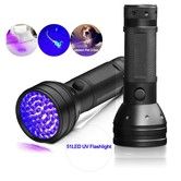 Blacklight UV Flashlight Pet Stain Detector 51 LED 395nM Ultraviolet Dog Urine Bed Bug Finder Tool Light