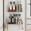 Magnetic Spice Rack for Refrigerator,Magnetic Spice Rack Organizer with Super Strong Magnetic,Magnetic Shelf Metal Kitchen Organization Spice and Seasoning Organizer (Black,2 Pack)
