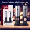 Electric Salt and Pepper Grinder Set W/USB Rechargeable Base Automatic Powered Spice Mill Shakers Refillable LED Light