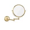 5X Magnifition Wall Mounted Makeup Mirror, 8 inch Brass Round Double Sided Magnifying Shaving Mirror Golden Colour