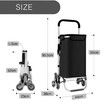 Shopping Cart Trolley Wheeled Storage Trolly Bag Grocery Foldable Market Utility Granny Stair Climbing Wheels Aluminium 45L