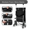 Shopping Cart Trolley Wheeled Storage Trolly Bag Grocery Foldable Market Utility Granny Stair Climbing Wheels Aluminium 45L