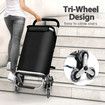 Shopping Cart Trolley Wheeled Storage Trolly Bag Grocery Foldable Market Utility Granny Stair Climbing Wheels Aluminium 45L