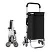 Shopping Cart Trolley Wheeled Storage Trolly Bag Grocery Foldable Market Utility Granny Stair Climbing Wheels Aluminium 45L