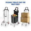 Shopping Cart Trolley Trolly Wheeled Bag Grocery Storage Foldable Market Utility Granny Stair Climbing Wheels Aluminium 50kg