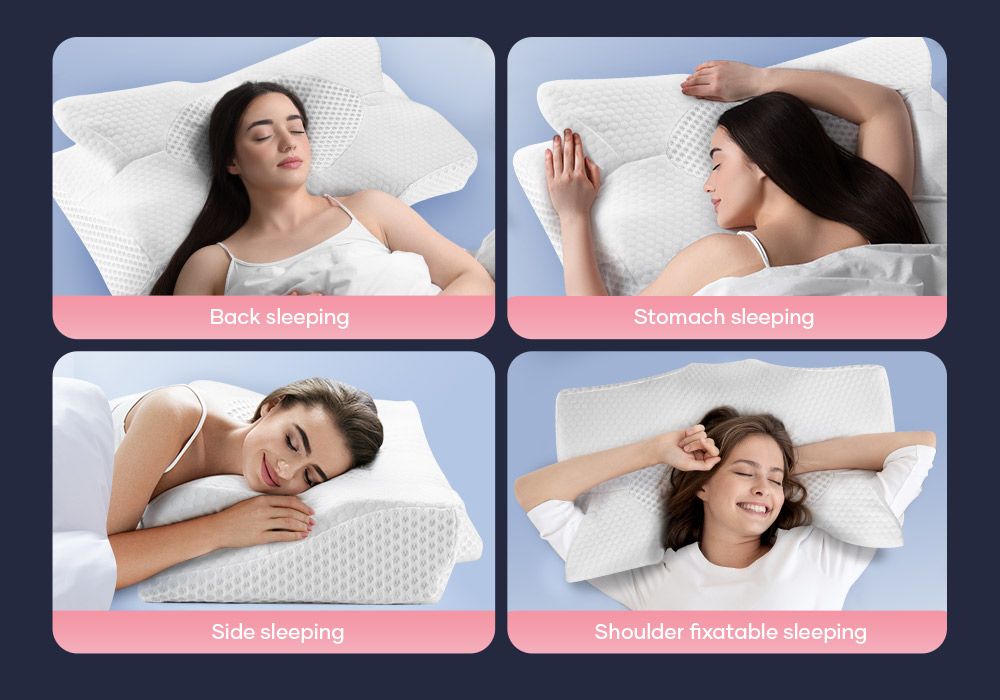 Luxdream Cervical Pillow Memory Foam Contour Neck Shoulder Ergonomic Back Stomach Side Sleeper Dark Grey