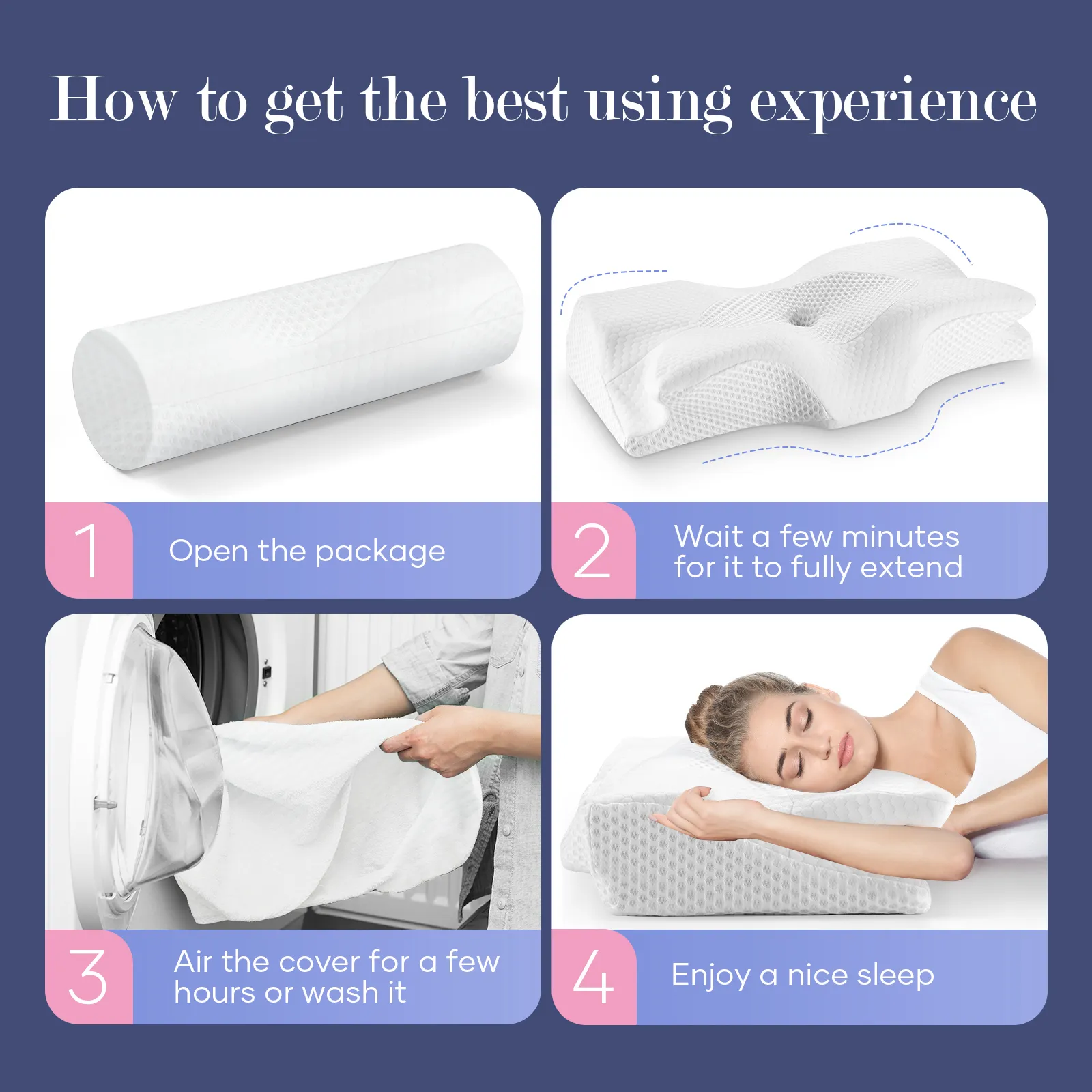 Luxdream Cervical Pillow Memory Foam Contour Neck Shoulder Ergonomic Back Stomach Side Sleeper Dark Grey