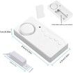 Fridge Door Alarm Wireless Sensor Chime 108dB Adjustable Delay Seconds Window Safety Open White