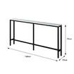 Narrow Console Table Hall Entryway Bar Side Sofa Couch Wood Accent Long Slim Storage Shelf Marble Effect 160x20x79cm