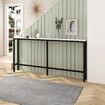 Narrow Console Table Hall Entryway Bar Side Sofa Couch Wood Accent Long Slim Storage Shelf Marble Effect 160x20x79cm