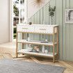 Modern Console Table TV Cabinet Hall Entryway Bar Side Sofa Narrow Long Storage Shelves Drawers Wooden Accent 100x30x80cm