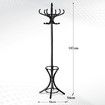 Coat Rack Stand Wooden Clothes Hat Hanger 12 Hooks Umbrella Hall Tree Garment Organiser Storage Walnut Black