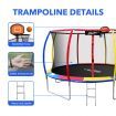 Genki 14ft Trampoline Rebounder Kids with Basketball Hoop Ladder Enclosure Jumping Bounce Outdoor Indoor Round