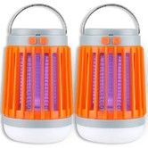 Mosquito Zapper Solar Powered Bug Outdoor Buzz Blast Pro Cordless Rechargeable High UV Light 3in1 Fly Gnats Moths 2 Pcs Pest Control Garden Camping