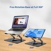 Desktop Stand, Adjustable Stand with 360 Rotating Base for All 10-16 inch laptops (Black)