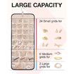 Hanging Jewelry Organizer Storage Roll with Hanger Metal Hooks Double-Sided Jewelry Holder for Earrings,Necklaces,Rings on Closet,Wall,Door,1 piece,Large,Black
