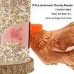 Chicken Feeder No Waste Automatic Poultry Feeder Ports Kit Chicken Feeders and Waterer Set-14 Pack
