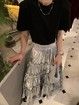 Silver Pleated Midi Skirt High Waist A-line Slimming Long Skirt