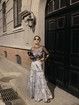 Silver Pleated Midi Skirt High Waist A-line Slimming Long Skirt