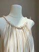 Loose-fitting Off-shoulder Sleeveless Maxi Dress with Halter Neck Tie Straps.