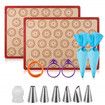Macaron Mat Kit(14pcs set) 2 macaron mats,6 Piping Tip,1 small converter, 2 laminating bags, 2 ties, 1 pat ring