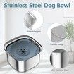 3L Dog Water Bowl 101oz Stainless Steel Dog Bowl No Spill Large Capacity Dog Food Water Bowl Slow Water Feeder,Spill Proof Pet Water Dispenser Vehicle Carried Travel Water Bowl