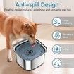 3L Dog Water Bowl 101oz Stainless Steel Dog Bowl No Spill Large Capacity Dog Food Water Bowl Slow Water Feeder,Spill Proof Pet Water Dispenser Vehicle Carried Travel Water Bowl