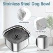 3L Dog Water Bowl 101oz Stainless Steel Dog Bowl No Spill Large Capacity Dog Food Water Bowl Slow Water Feeder,Spill Proof Pet Water Dispenser Vehicle Carried Travel Water Bowl (Grey)