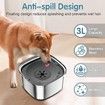 3L Dog Water Bowl 101oz Stainless Steel Dog Bowl No Spill Large Capacity Dog Food Water Bowl Slow Water Feeder,Spill Proof Pet Water Dispenser Vehicle Carried Travel Water Bowl (Grey)