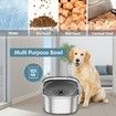 3L Dog Water Bowl 101oz Stainless Steel Dog Bowl No Spill Large Capacity Dog Food Water Bowl Slow Water Feeder,Spill Proof Pet Water Dispenser Vehicle Carried Travel Water Bowl (Grey)