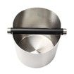 5.55 inch Espresso Knock Box Stainless Steel Coffee Grounds Knock Box With Removable Knock Bar Non-Slip Rubber Base-Silver