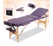 Foldable 3-Section Massage Table with Carry Bag-Violet
