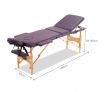 Foldable 3-Section Massage Table with Carry Bag-Violet