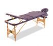 Foldable 3-Section Massage Table with Carry Bag-Violet