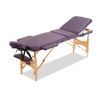 Foldable 3-Section Massage Table with Carry Bag-Violet