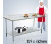 Kitchen Prep Table Cater Work Bench Table Stainless Steel W/Adjustable Feet 1829mmx760mm