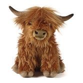 Brown Highland Cow , Realistic Soft Cuddly Farm Toy, Naturli Eco-Friendly Plush, 25CM