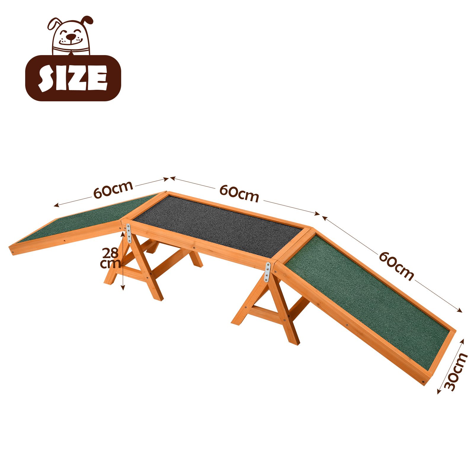 Dog Agility Ramp Toy Pet Obedience Training Equipment Obstacle Course Outdoor Play Walk Exercise Sports Wooden Arch Bridge