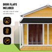 Dog House Kennel Wooden Raised Pet Puppy Home Shelter Indoor Outdoor with Porch Doors Asphalt Roof XXL